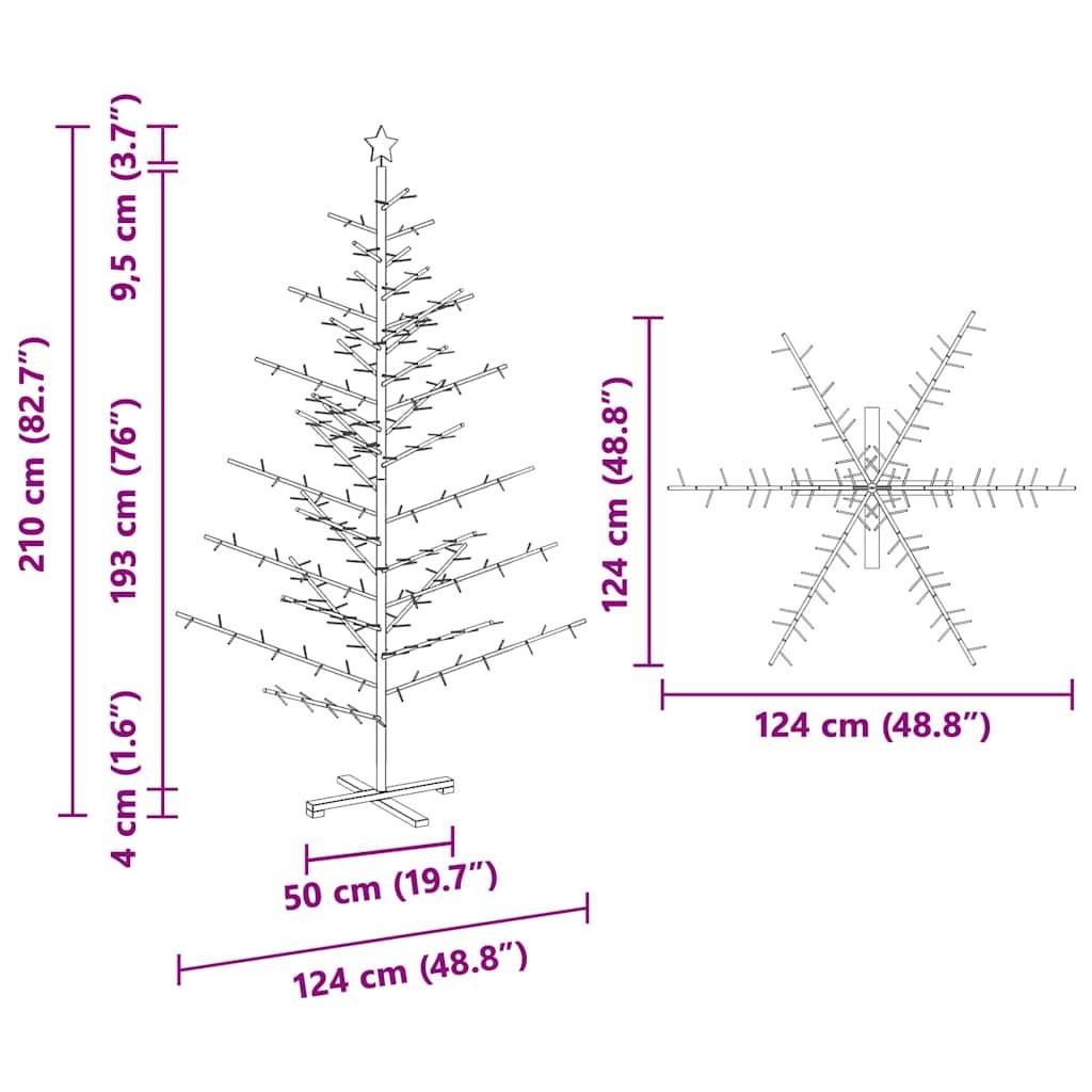 Vidaxl - Arbre de Noël en bois Naturel 210 cm Bois de pin massif vidaXL 42018058 - Image 3