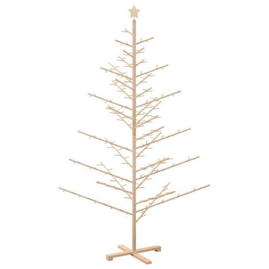 Vidaxl - Arbre de Noël en bois Naturel 210 cm Bois de pin massif vidaXL 42018058 - Image 8
