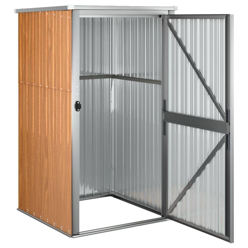 Maison Chic - Abri à outils 0.78m² - Cabane à outils - Abri de jardin marron 88x89x161 cm acier galvanisé MAISON CHIC - Image 5
