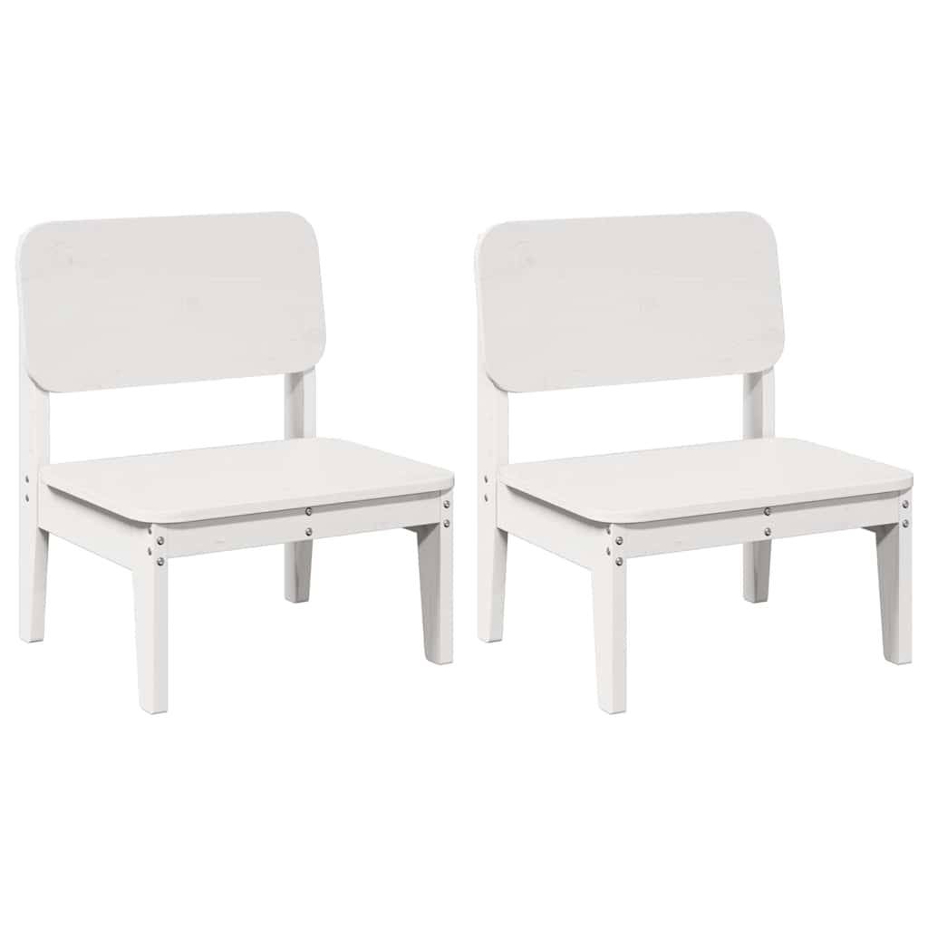 Lot de 2 Chaises de jardin - Chaises d'extérieur - Fauteuils de jardin blanc 60x52,5x72 cm bois massif pin - Image 1