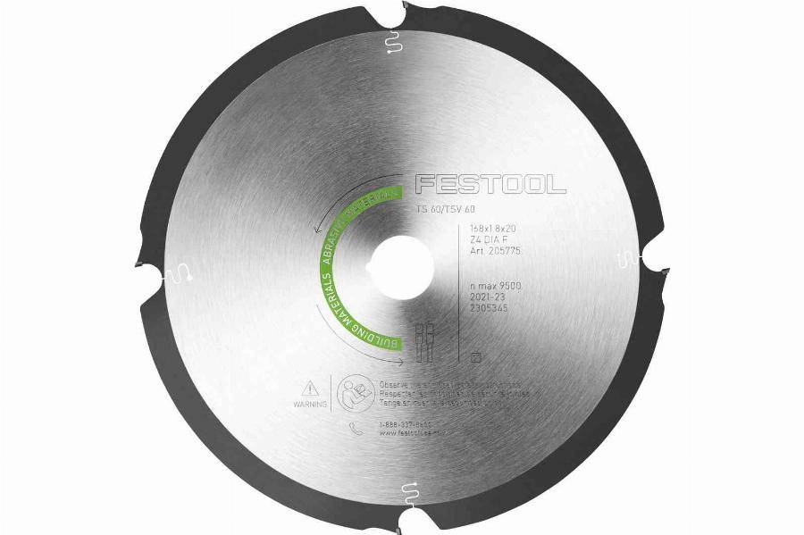 Lame de scie circulaire diamant ABRASIVE MATERIALS DIA 168x1,8x20 F4 FESTOOL - 205769 - Image 1
