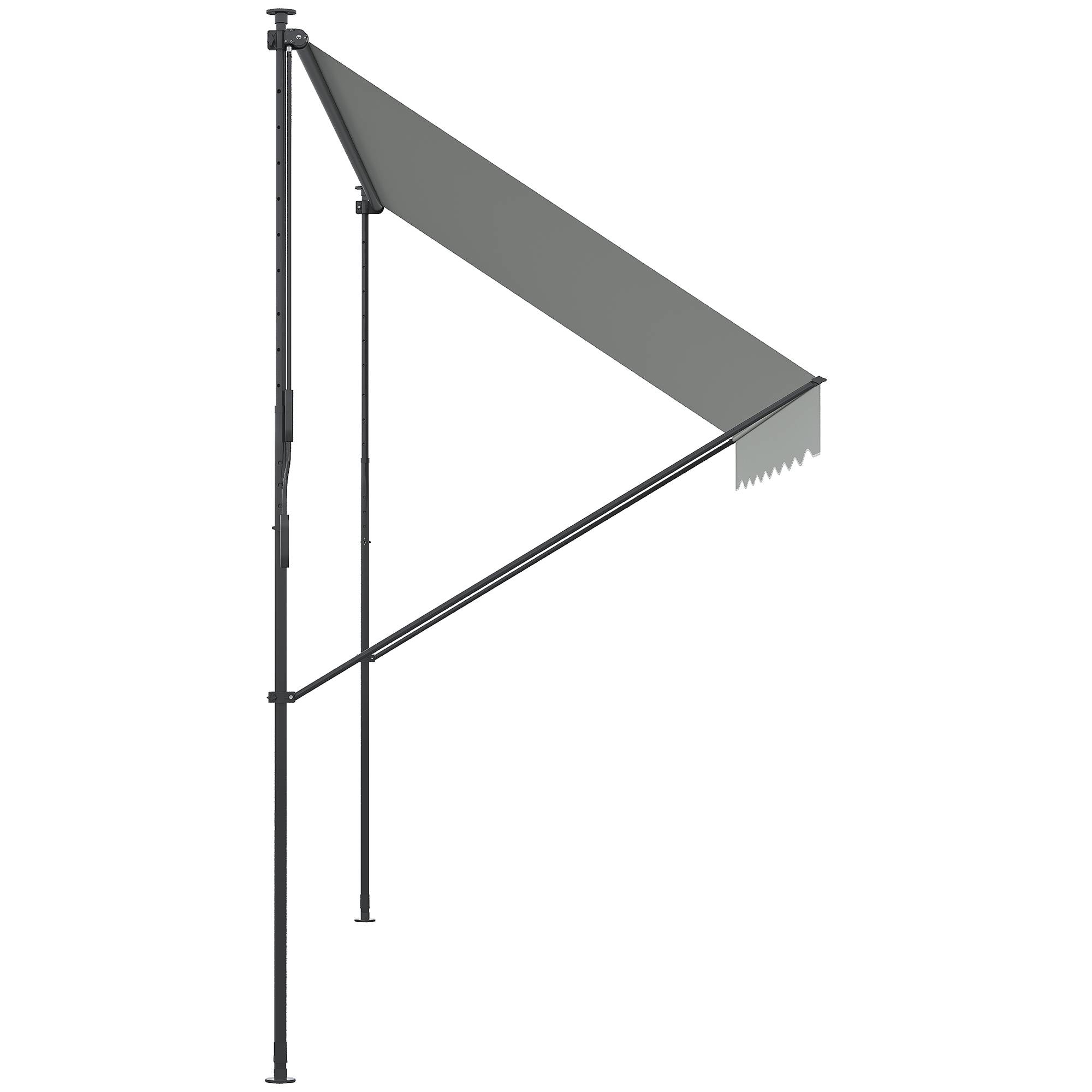 Store Banne Rétractable Manuel 300 x 175 cm, Hauteur Réglable 210–310 cm, Protection UV40+, Balcon et Terrasse, Crème - Image 10