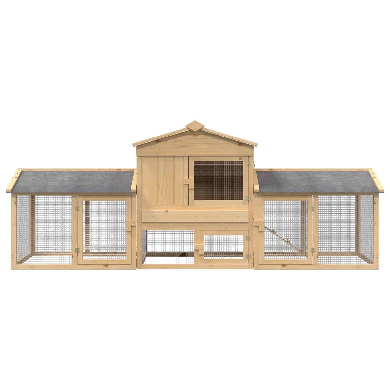 Vidaxl - Poulailler 3 pièces Marron 225 x 60 x 89 cm Bois de pin massif vidaXL 3388344 - Image 2