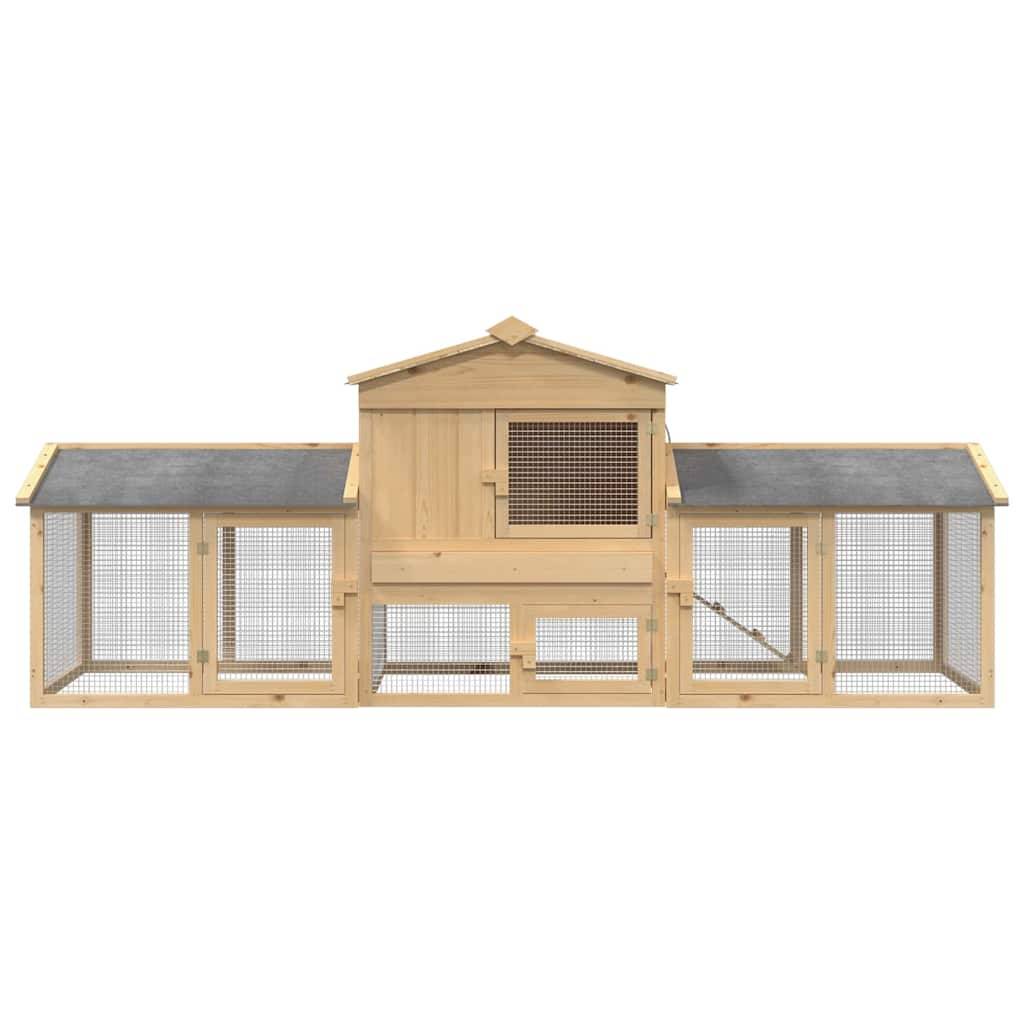Vidaxl - Poulailler 3 pièces Marron 225 x 60 x 89 cm Bois de pin massif vidaXL 3388344 - Image 6