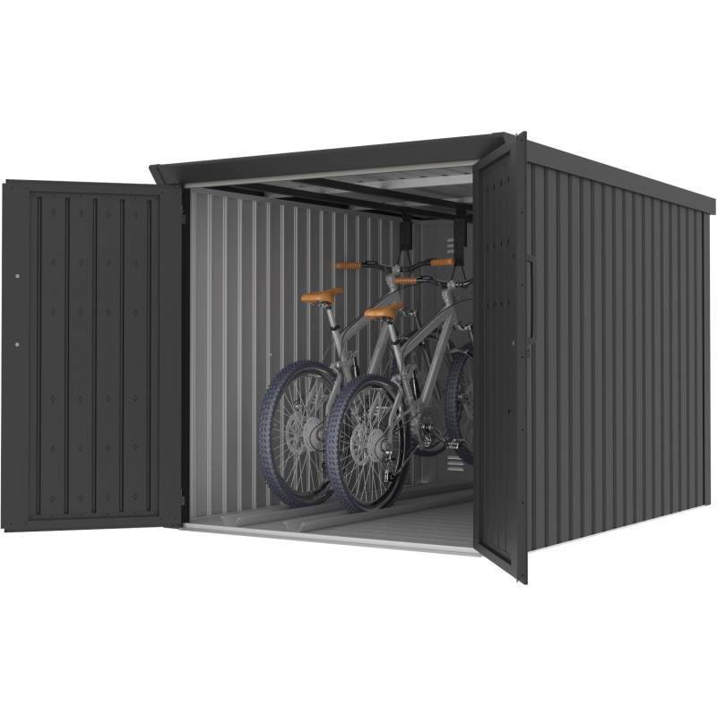 Garage à vélos 3,7m² acier galvanisé anthracite serrure code 4 vélos X-METAL Kosto - Image 3