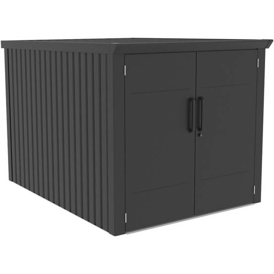 Garage à vélos 3,7m² acier galvanisé anthracite serrure code 4 vélos X-METAL Kosto - Image 5