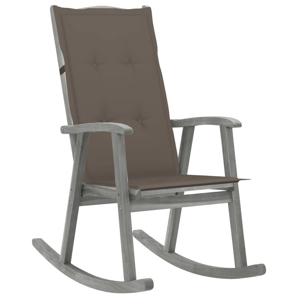 Vidaxl - Chaise à bascule avec coussins Gris Bois d'acacia massif vidaXL 3064217 - Image 1