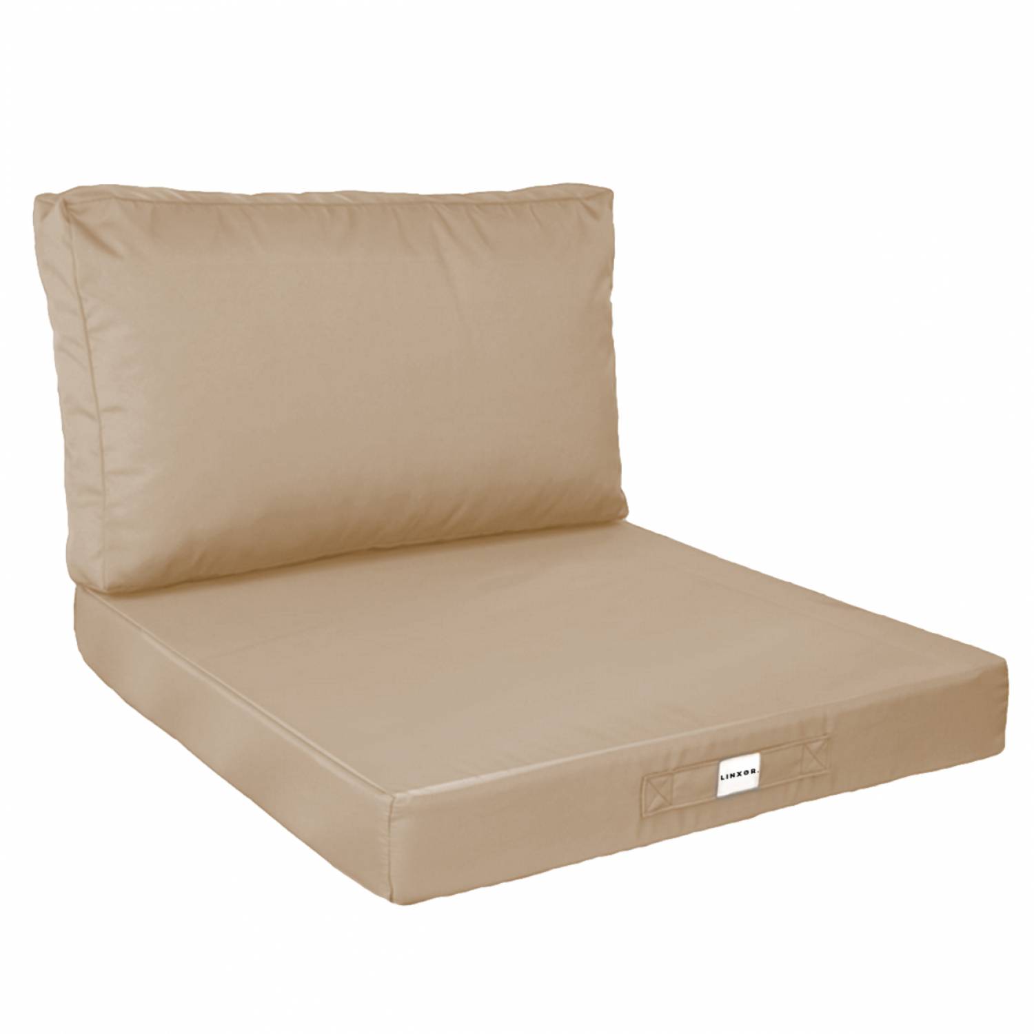 Kit de coussins pour salon de jardin déhoussables - 50 x 50 cm - Beige - Linxor - Image 1