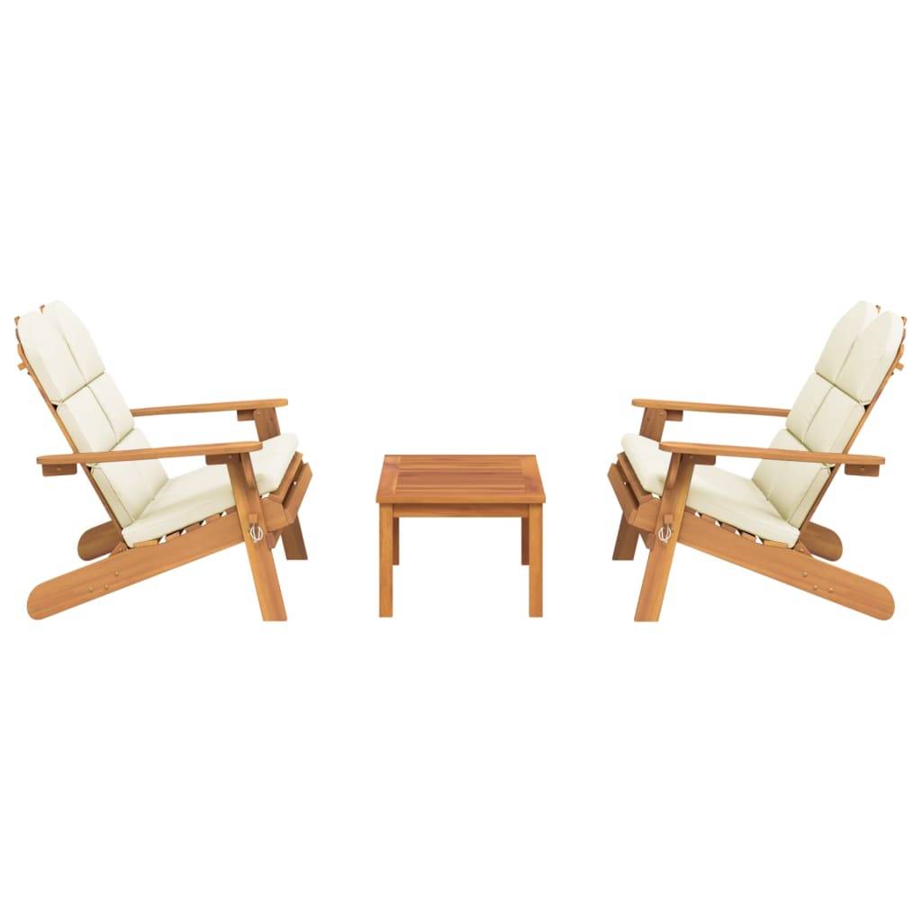 Helloshop26 - Ensemble de Salon de jardin meuble d'extérieur ensemble de mobilier adirondack 3 pièces bois acacia solide - Image 1