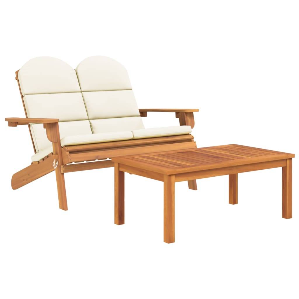 Helloshop26 - Ensemble de Salon de jardin meuble d'extérieur ensemble de mobilier adirondack 3 pièces bois acacia solide - Image 2