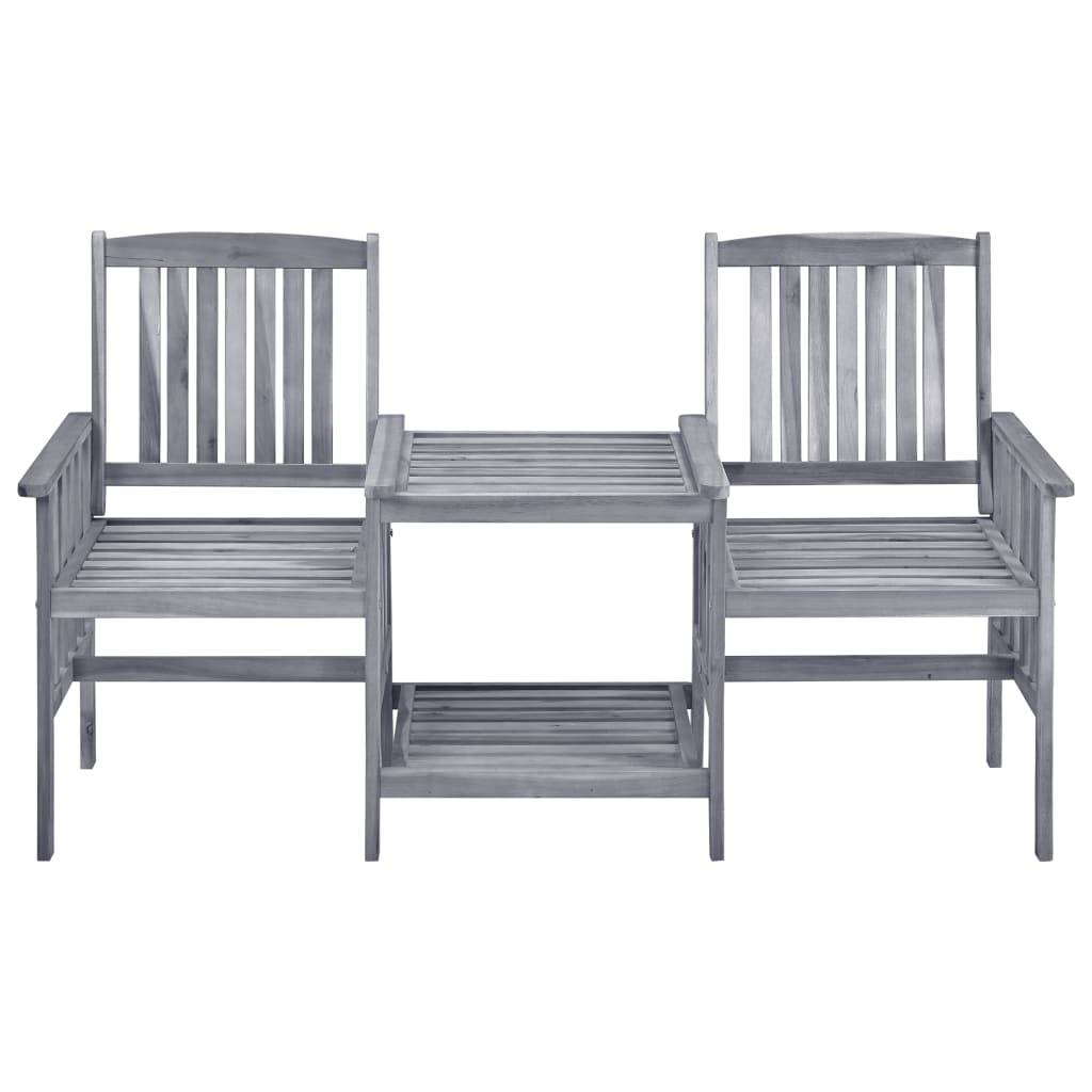ComfortXL - Salon de Jardin 2 Personnes Acacia Gris et Coussins Épais Verts 7 cm – ComfortXL Outdoor Living - Image 5