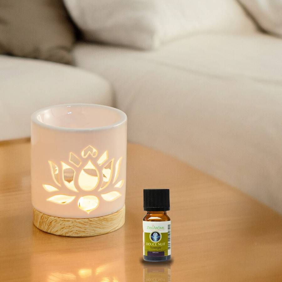 Brûle-Parfum Céramy Nénuphar 50 ml - Brûleur Fondant parfumé - Objet Artisanal - Diffuseur Huile Essentielle - H10,5 cm - Zen'Arôme - Image 3