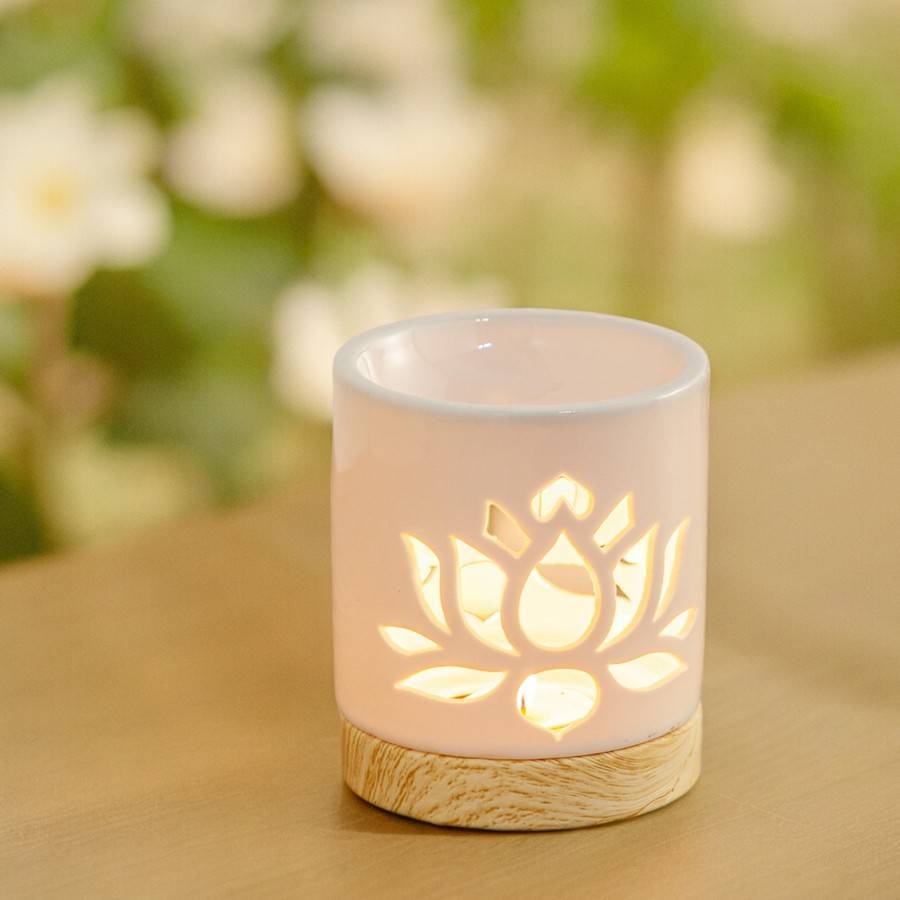 Brûle-Parfum Céramy Nénuphar 50 ml - Brûleur Fondant parfumé - Objet Artisanal - Diffuseur Huile Essentielle - H10,5 cm - Zen'Arôme - Image 5