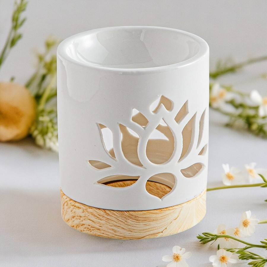 Brûle-Parfum Céramy Nénuphar 50 ml - Brûleur Fondant parfumé - Objet Artisanal - Diffuseur Huile Essentielle - H10,5 cm - Zen'Arôme - Image 6