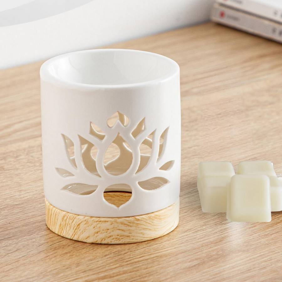 Brûle-Parfum Céramy Nénuphar 50 ml - Brûleur Fondant parfumé - Objet Artisanal - Diffuseur Huile Essentielle - H10,5 cm - Zen'Arôme - Image 9