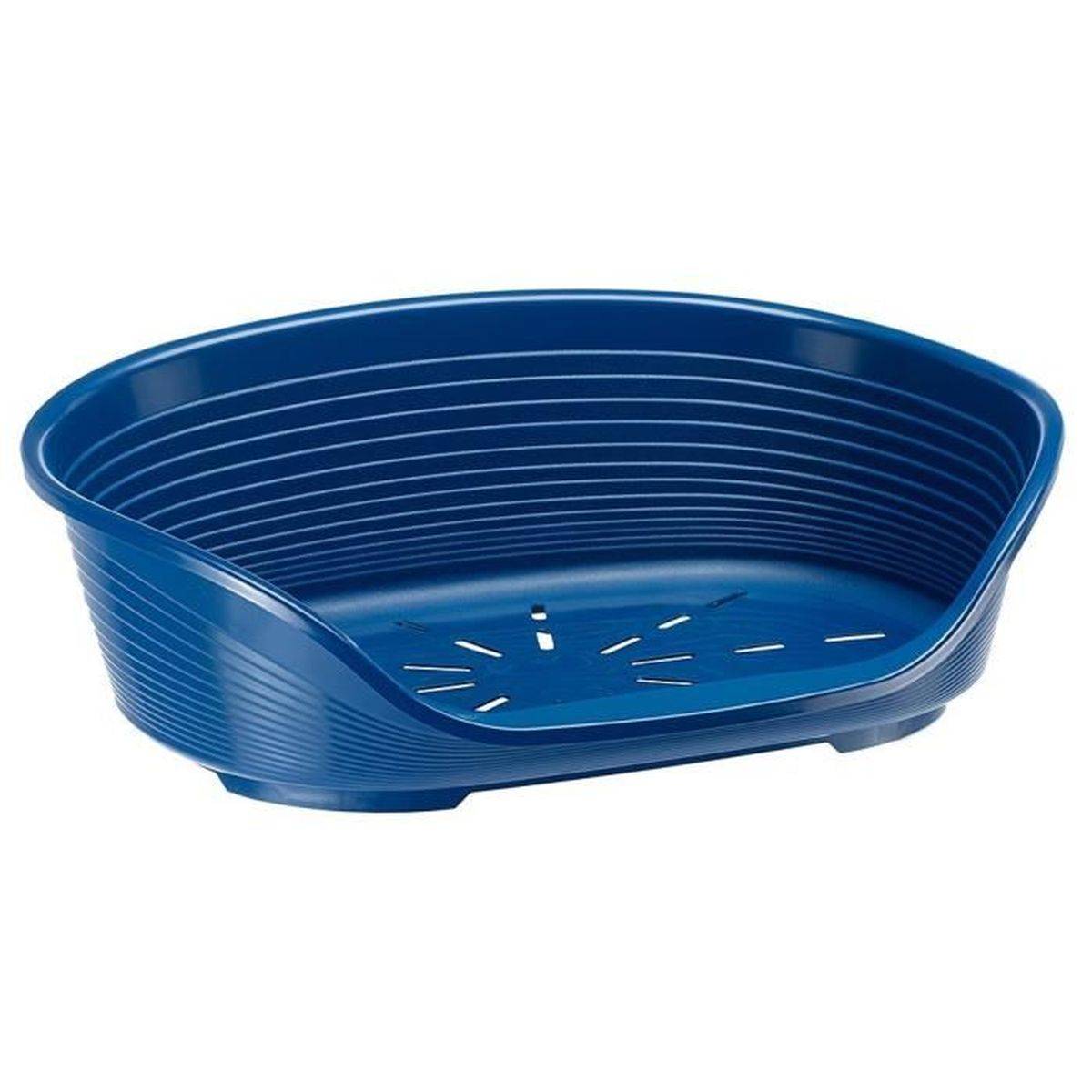 Ferplast - Corbeille ovale pour chien Siesta Deluxe en plastique bleu, repose-tête, base antidérapante - FERPLAST