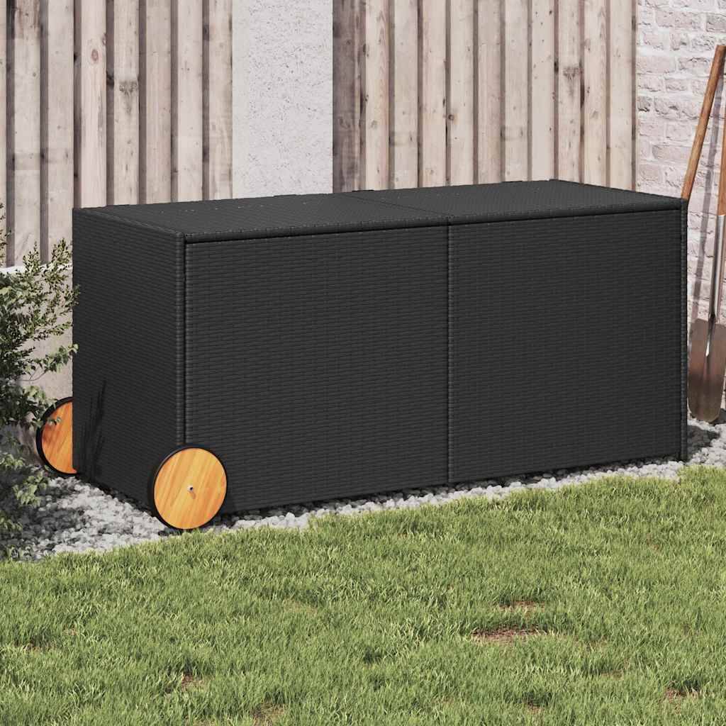 PANGIVO - Coffre de rangement de jardin résine tressée noir 127 x 55 x 59.5 cm - PANGIVO - Image 1