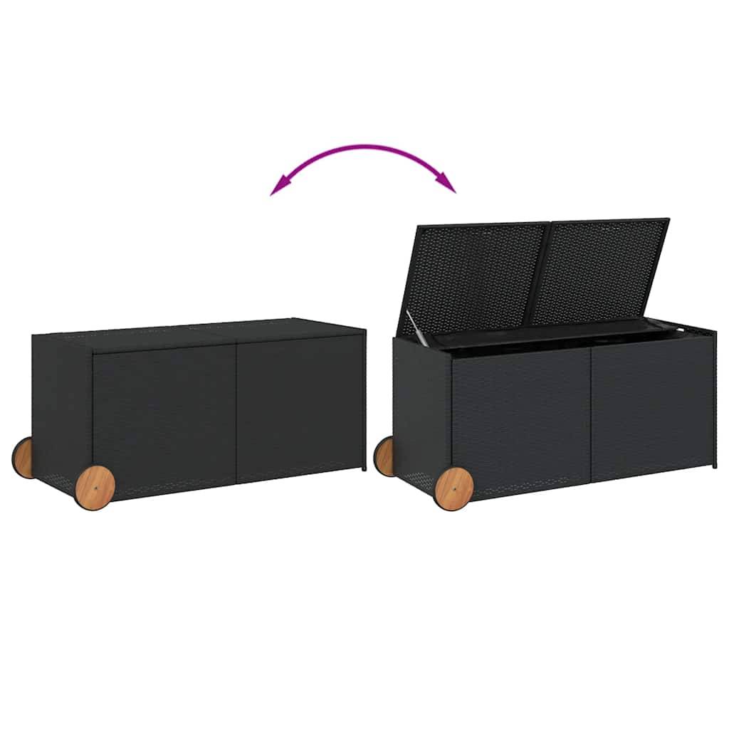 PANGIVO - Coffre de rangement de jardin résine tressée noir 127 x 55 x 59.5 cm - PANGIVO - Image 7