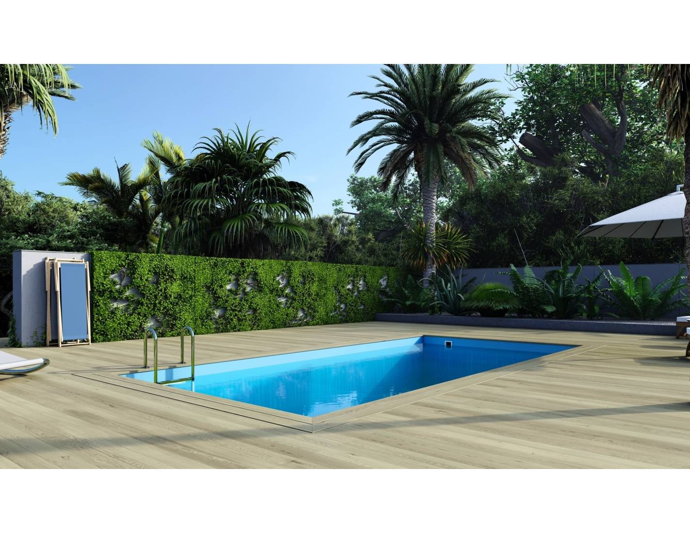 Altanka - Piscine en bois Aqua 7x3.75 - H.1.45 m fixations à sceller - BAS7308OSPI+SZA - Image 2