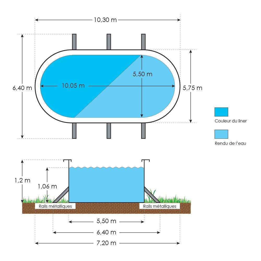Trigano Jardin - Piscine hors sol acier ovale 10,05 x 5,50 x 1,20 m aspect bois CANYON - Image 3