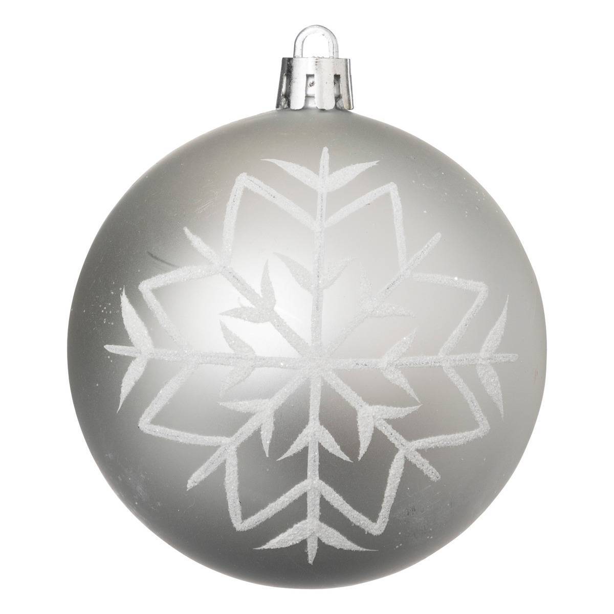 Fééric Lights & Christmas - Boules de Noël "Colorama de Noël" lot de 8 en plastique D8cm argent blanc - Atmosphera Créateur d'intérieur - Image 2