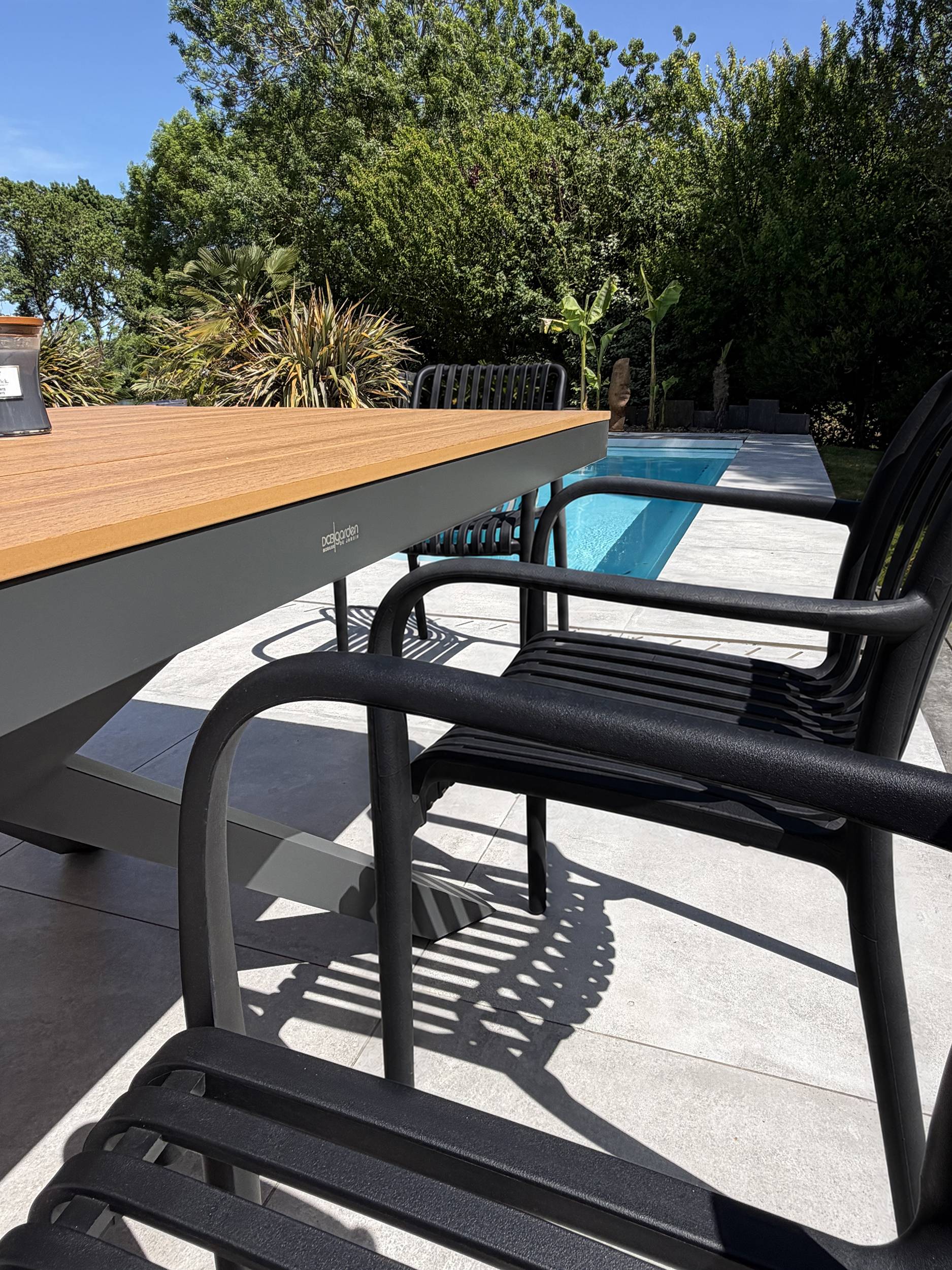 Dcb Garden - Ensemble repas de jardin 6 places en alu - Gris anthracite - LAMU - Image 4