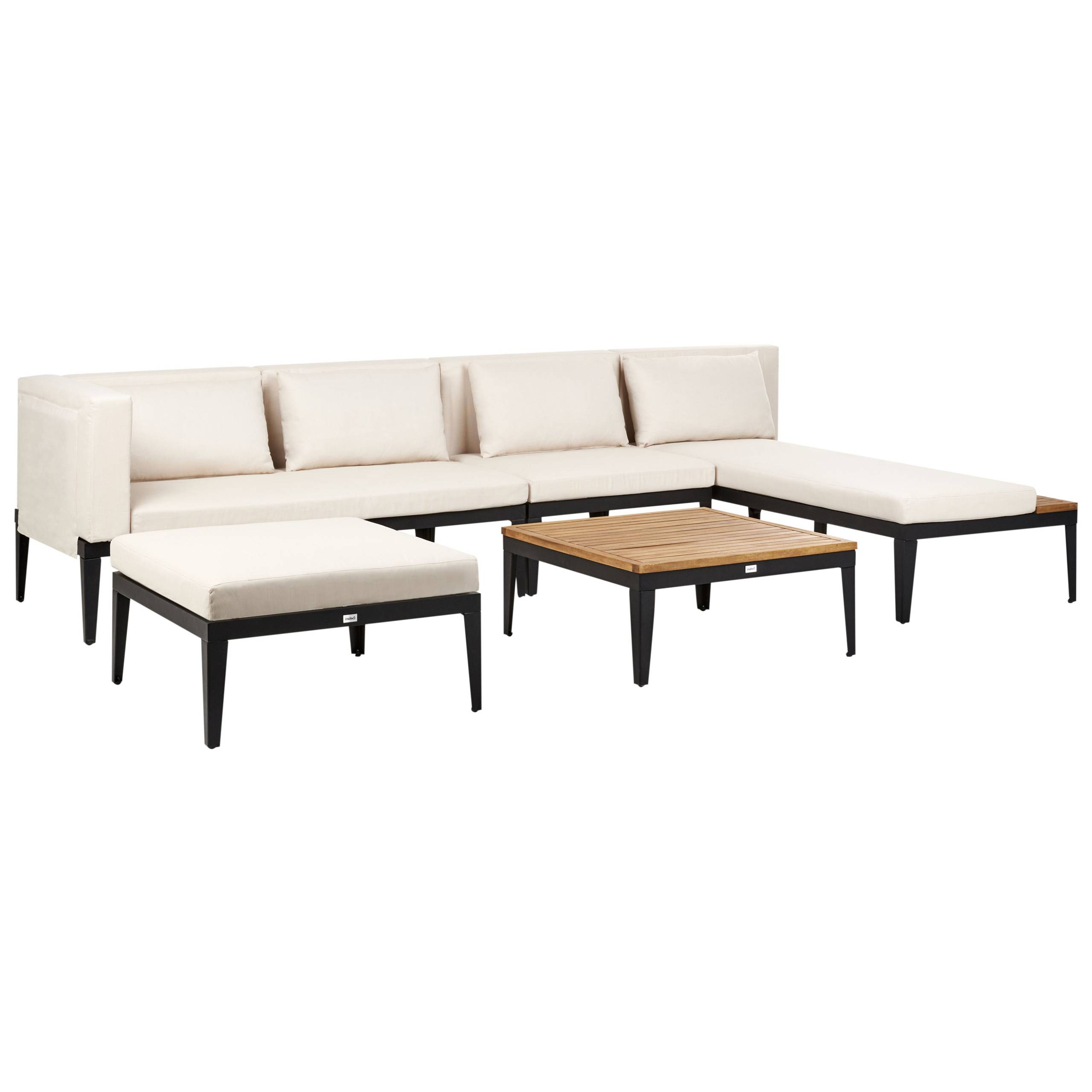 Canapé d'angle en bois avec table basse - Image 3