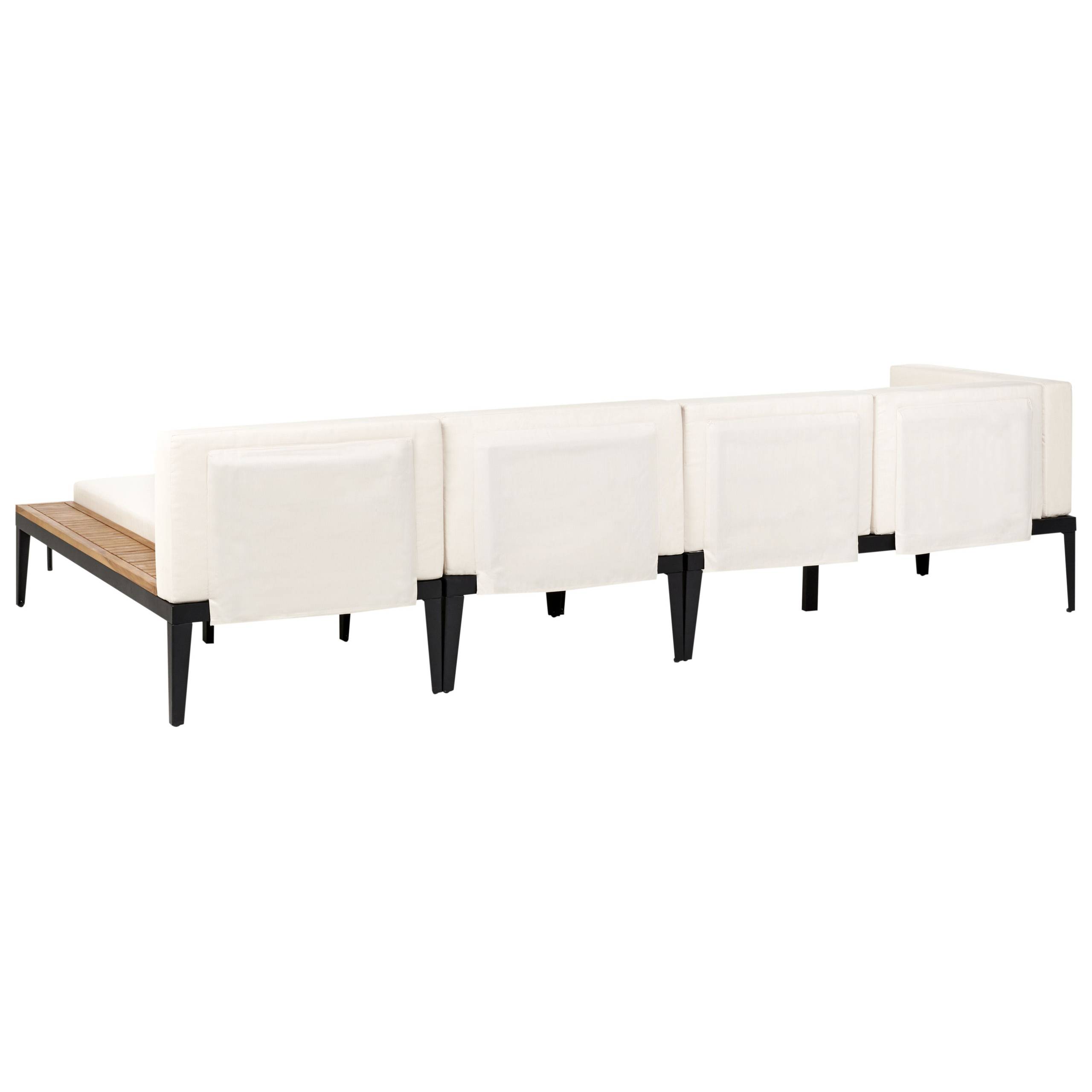 Canapé d'angle en bois avec table basse - Image 4