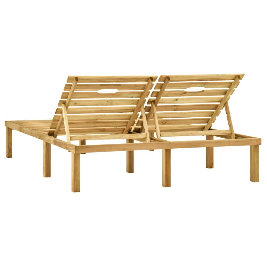 Maison Chic - Bain de soleil - transat double Bois de pin imprégné de vert - Meuble Pro-JU13981 - Image 4