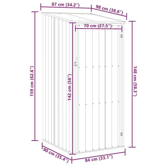 Vidaxl - Abri de jardin Anthracite 87x98x159 cm Acier galvanisé vidaXL 46291 - Image 3