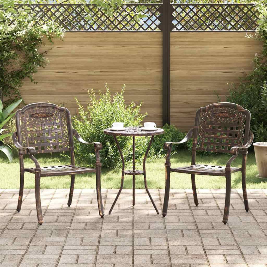 Chaise de jardin aluminium bronze 55 x 56,5 x 91 cm (Lot de 2) - PANGIVO