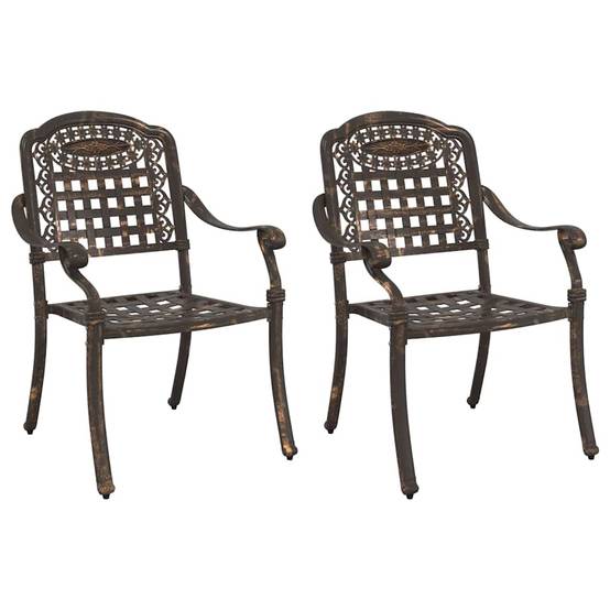 Chaise de jardin aluminium bronze 55 x 56,5 x 91 cm (Lot de 2) - PANGIVO - Image 2