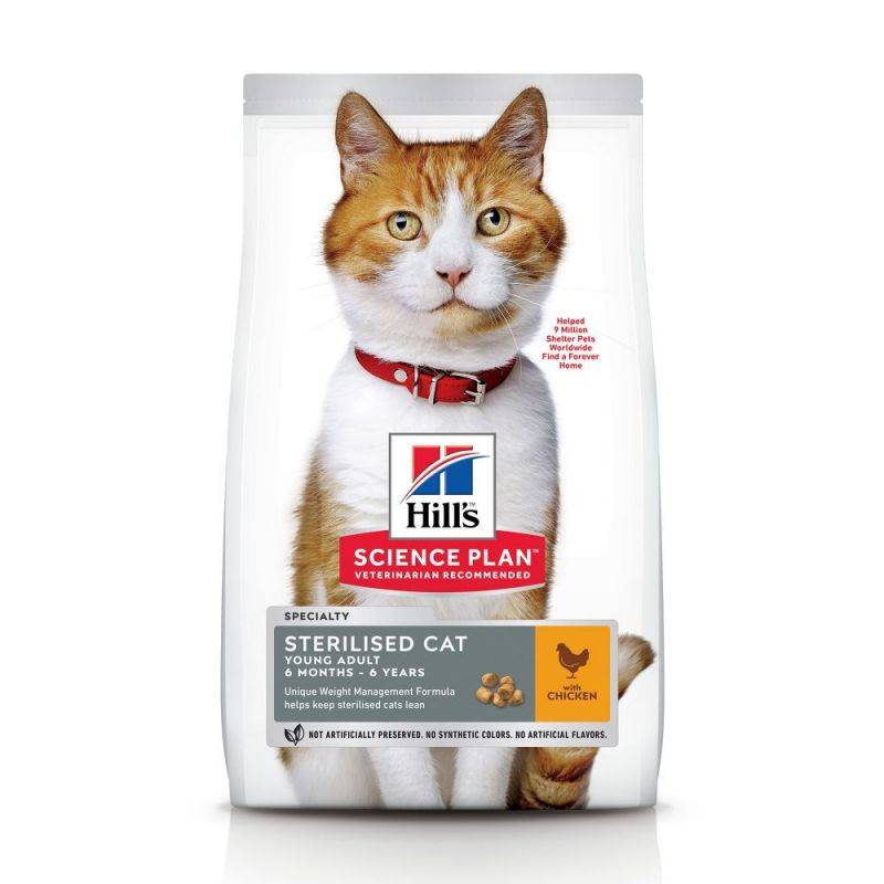 CROQUETTES CHAT SCIENCE PLAN STERILISED YOUNG ADULT POULET - HILL'S 10 kg