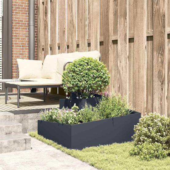 ComfortXL - Grand cache-pot carré en acier Anthracite 80x80 cm – ComfortXL Outdoor Living - Image 4