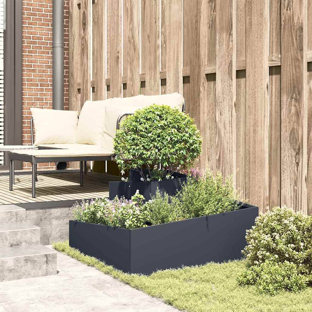 ComfortXL - Grand cache-pot carré en acier Anthracite 80x80 cm – ComfortXL Outdoor Living - Image 4