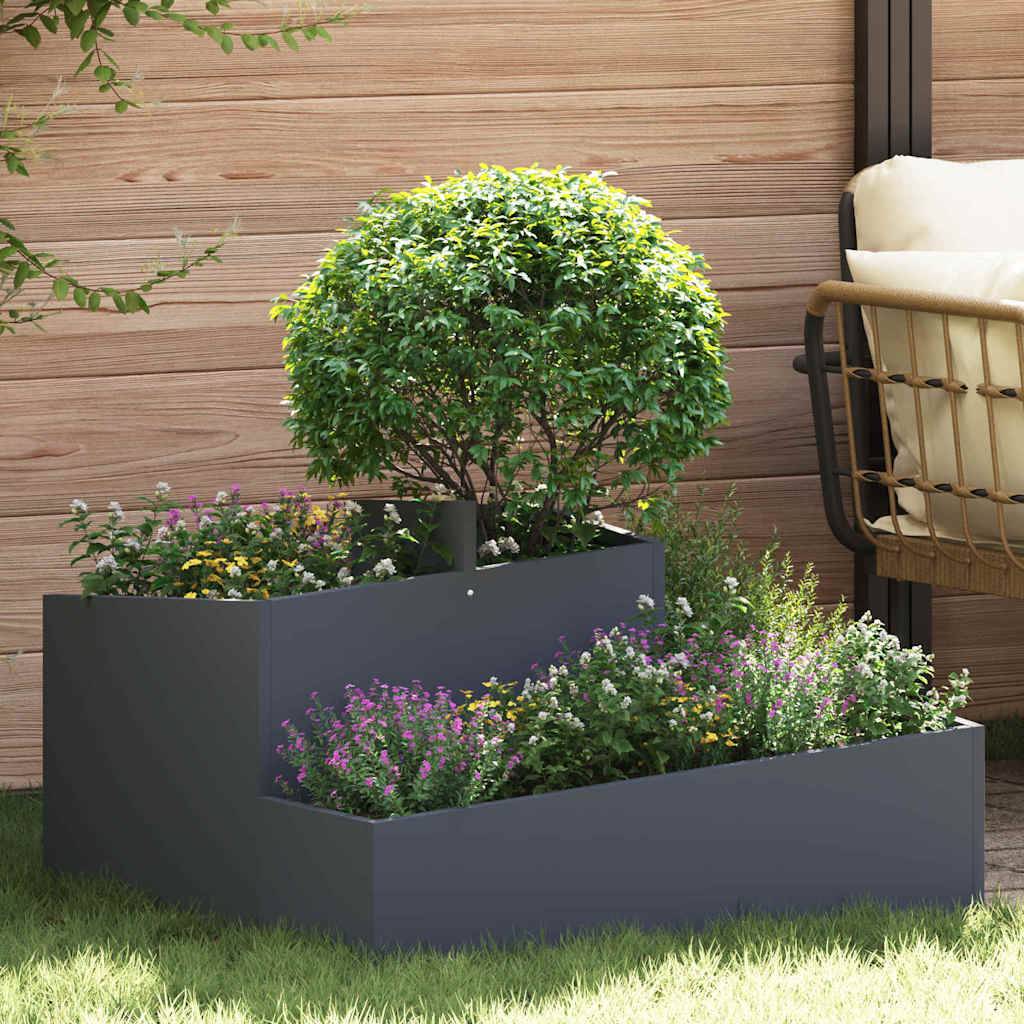 ComfortXL - Grand cache-pot carré en acier Anthracite 80x80 cm – ComfortXL Outdoor Living - Image 1