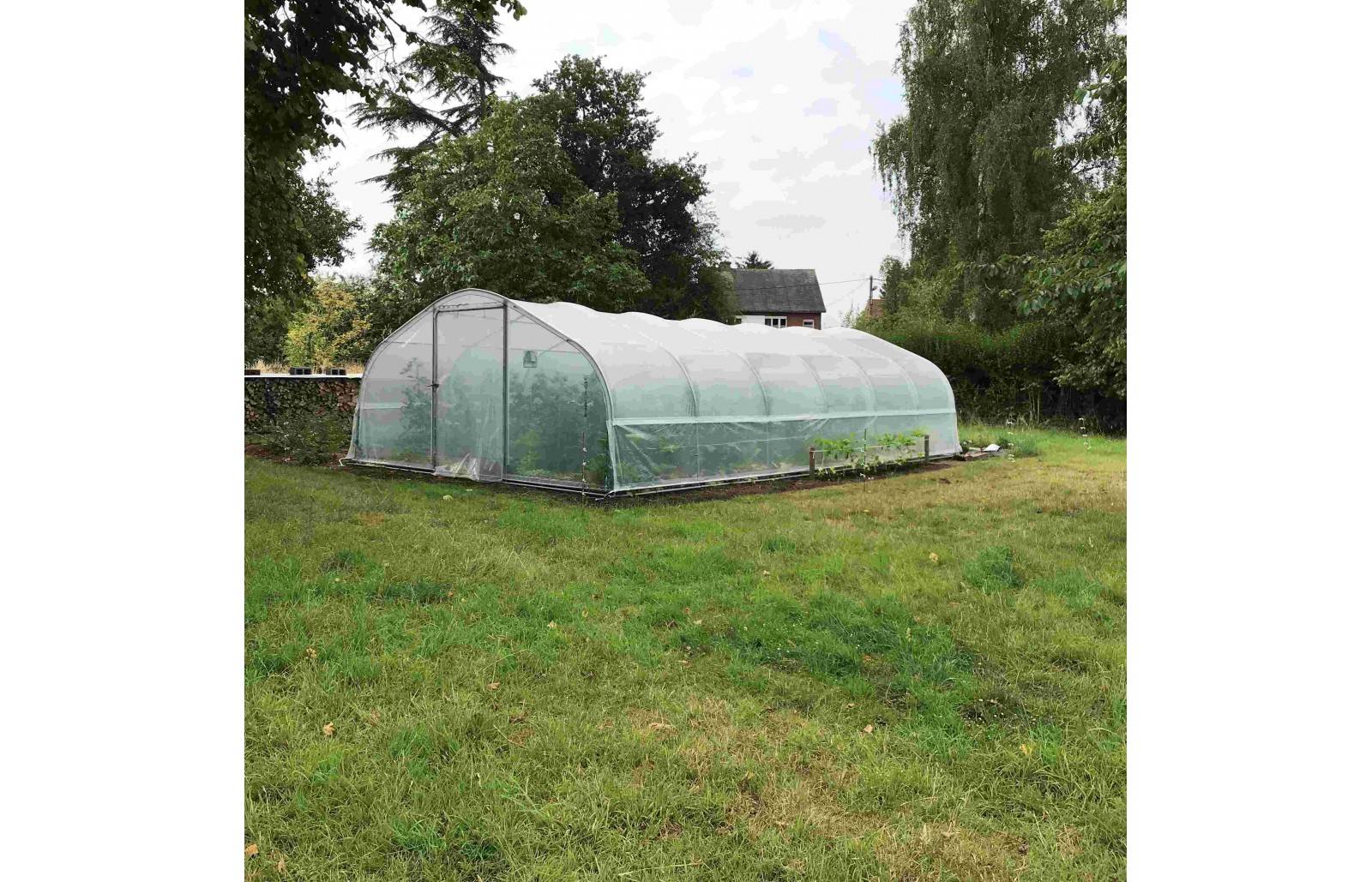Serre de jardin - 52,5m² - 5 x 10,5m - pied droit 1,20m - polyéthylène haute densité - 1 porte pivotante - aérations latérales - LES SERRES TONNEAU - Image 4