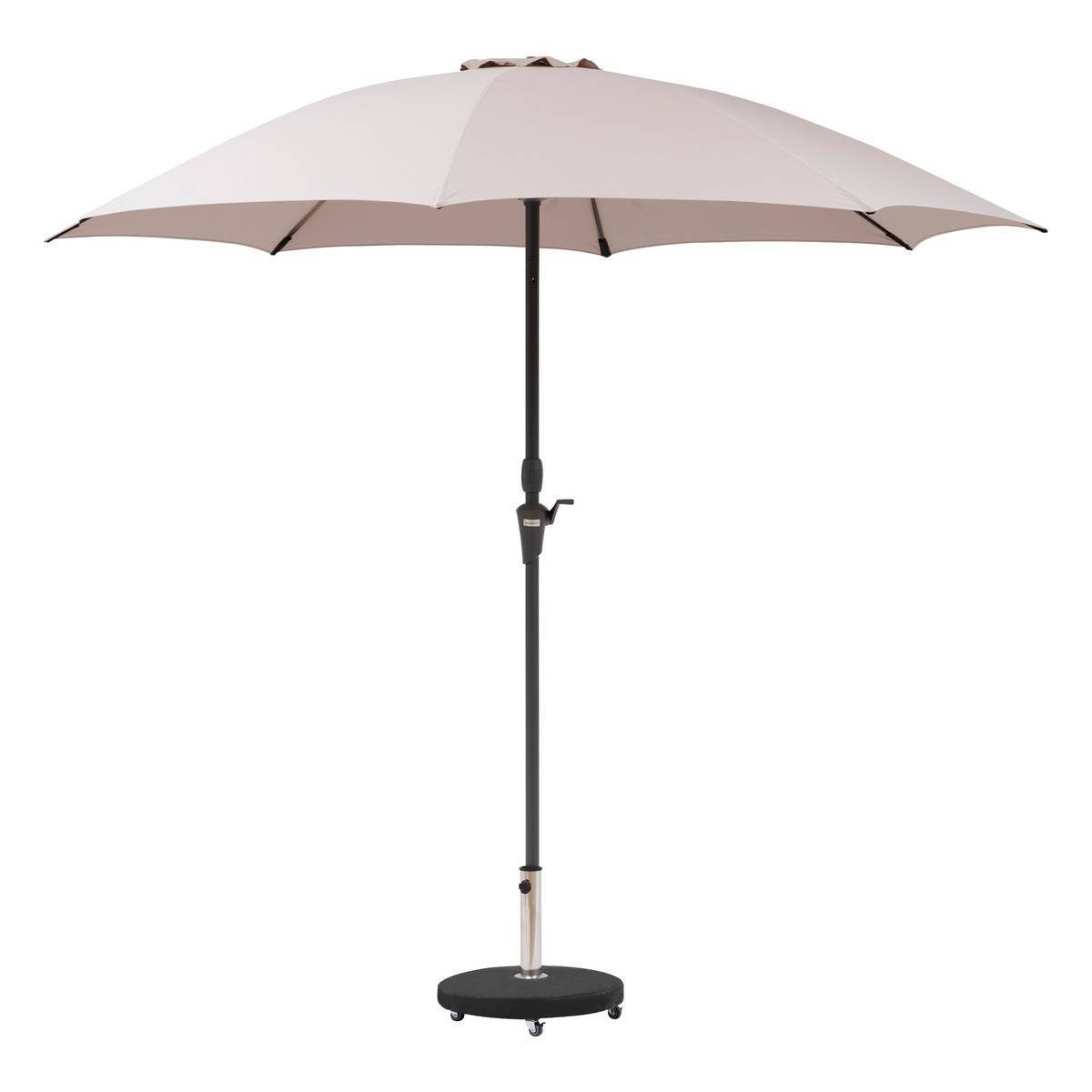 Hesperide - Parasol droit rond "Sisko" taupe D2,7m en aluminium traité époxy Hespéride - Image 2