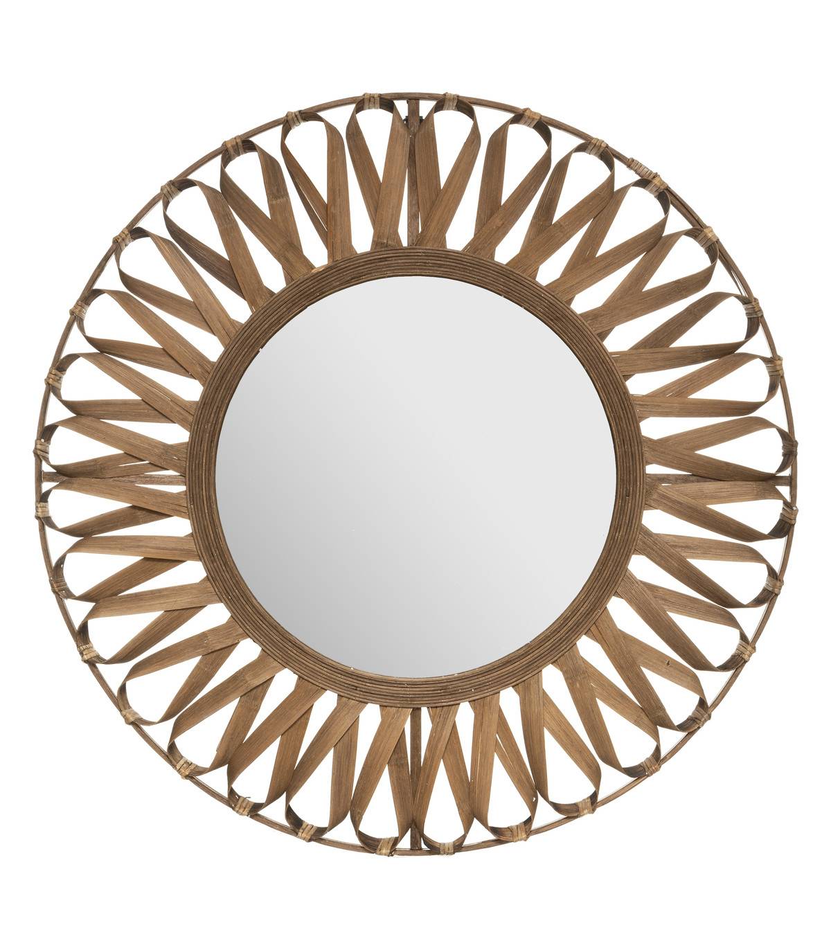 Grand Miroir mural en Bambou D 93 cm - Image 1