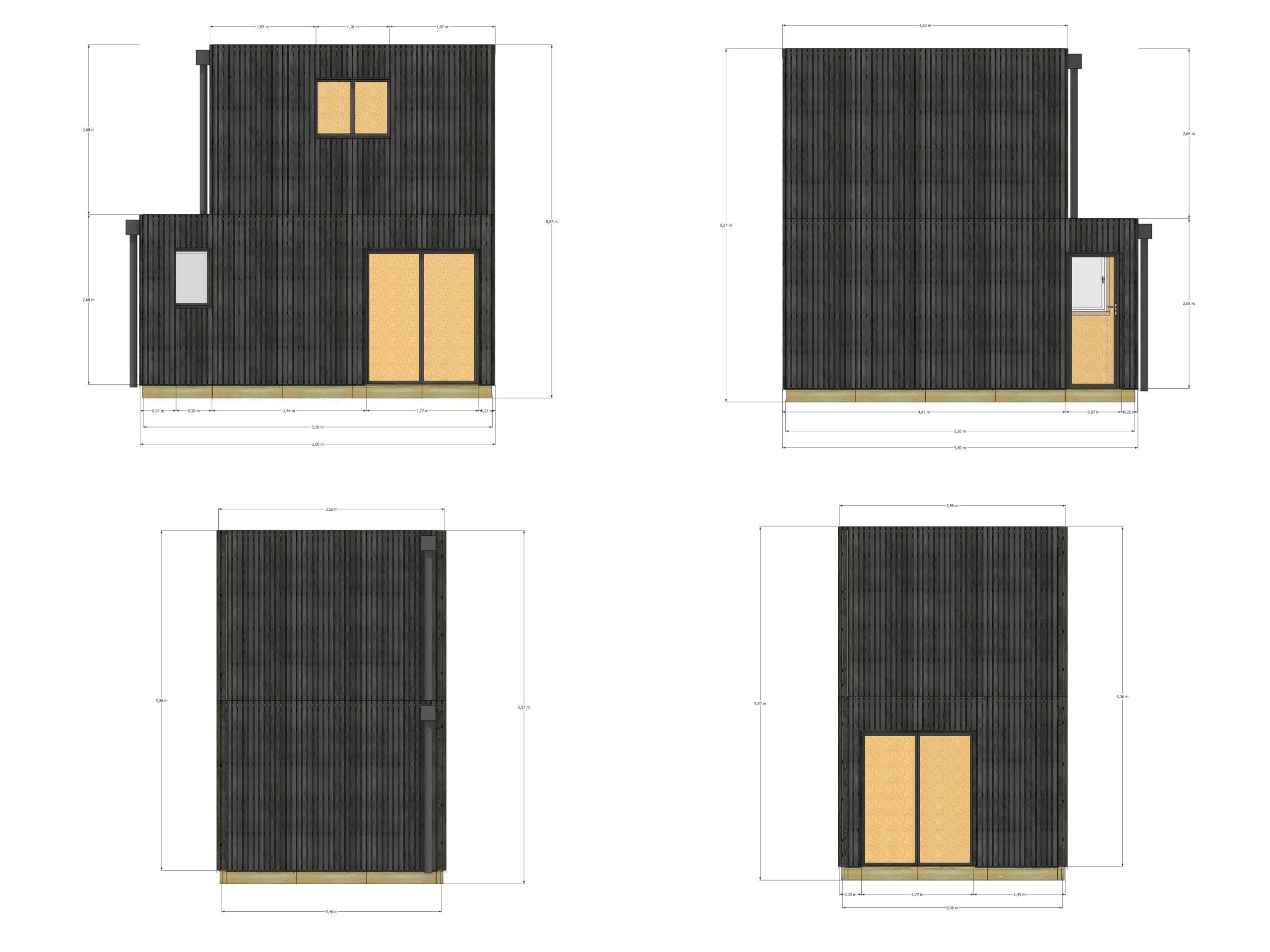 Studio de jardin bien isolé en bois 5,5 x 3,5 x 2,7 m / isolation RE2020 avec plancher isolé avec mezzanine et terrasse - Image 4