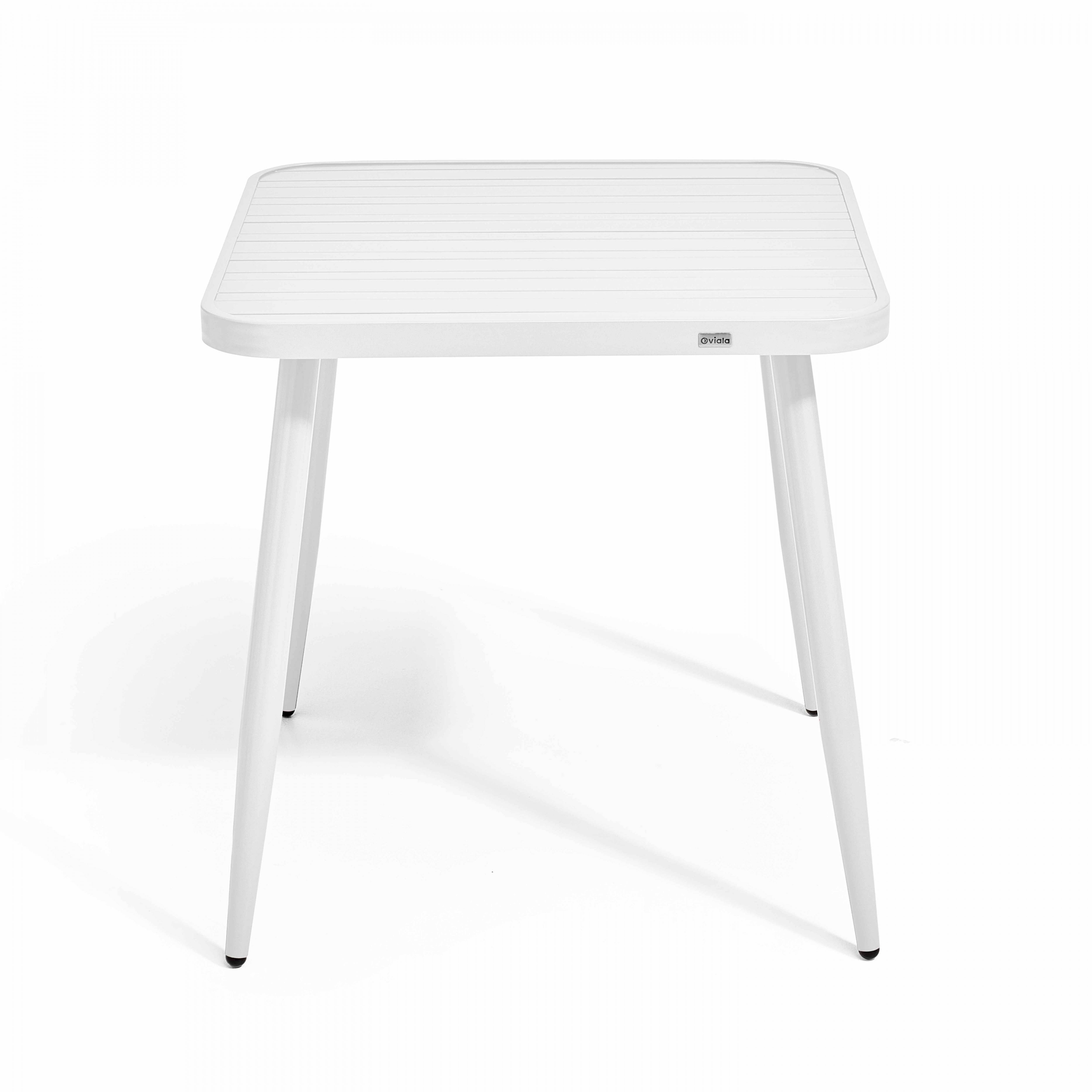 Oviala - Ensemble table de jardin et 4 fauteuils en aluminium/bois blanc Bristol - Oviala - Image 3