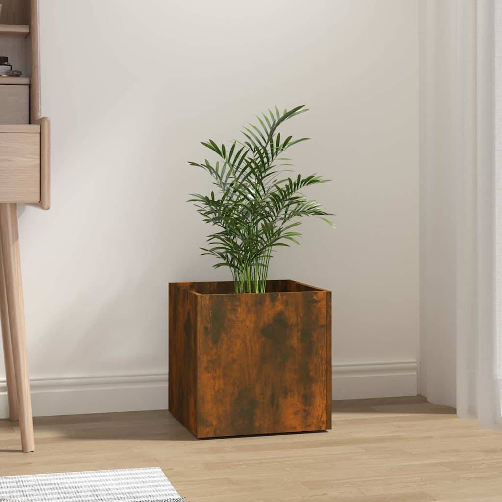 Vidaxl - Jardinière Chêne fumé 40x40x40 cm Bois d'ingénierie vidaXL 820499 - Image 1