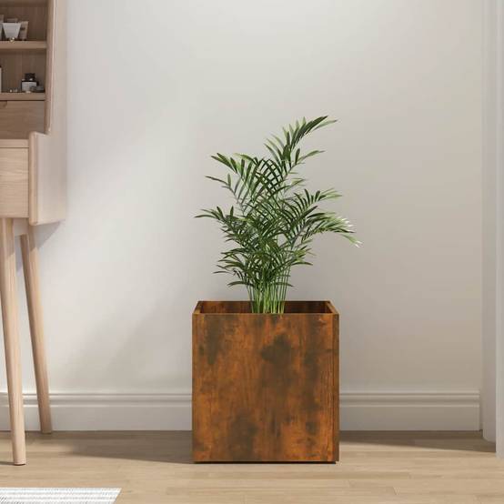 Vidaxl - Jardinière Chêne fumé 40x40x40 cm Bois d'ingénierie vidaXL 820499 - Image 4