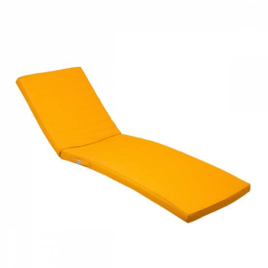 Coussin déhoussable pour bain de soleil, transat - 183 x 60 cm - Jaune - Linxor - Image 1