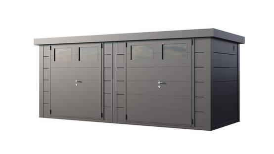 Telluria - Double abri en métal de 11.2m² ( 2 fois 5,6 m² ) anthracite - CLASSICO DUO 2721 TELLURIA - Image 1
