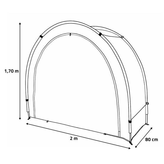 Serre demi-lune 200x80x170cm housse PE 130g/m² fond 110g - Image 6