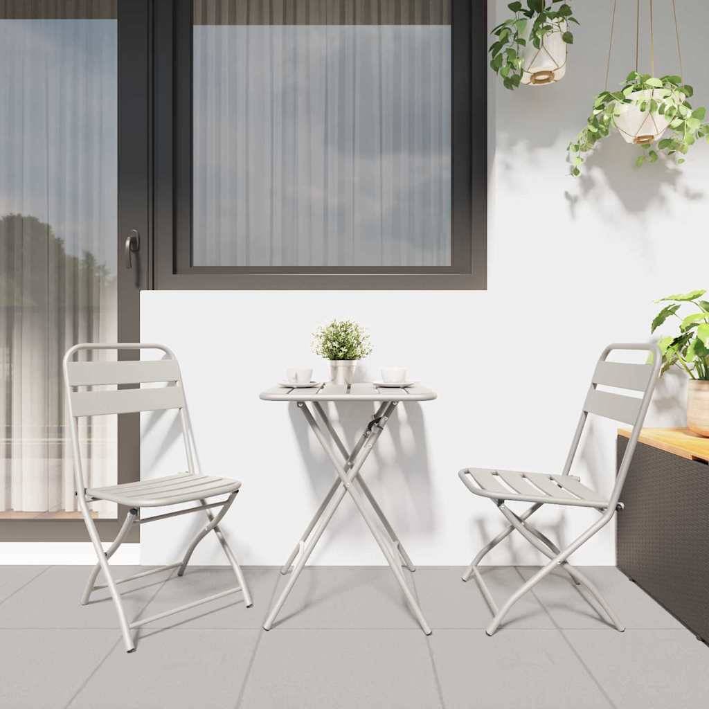 Chaise bois composite 2 places acier beige 42 x 52 x 82 cm - Prolenta premium p399.0 - Image 3
