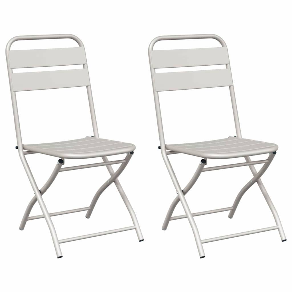 Chaise bois composite 2 places acier beige  42 x 52 x 82 cm  - Prolenta premium  p399.0 - Image 1
