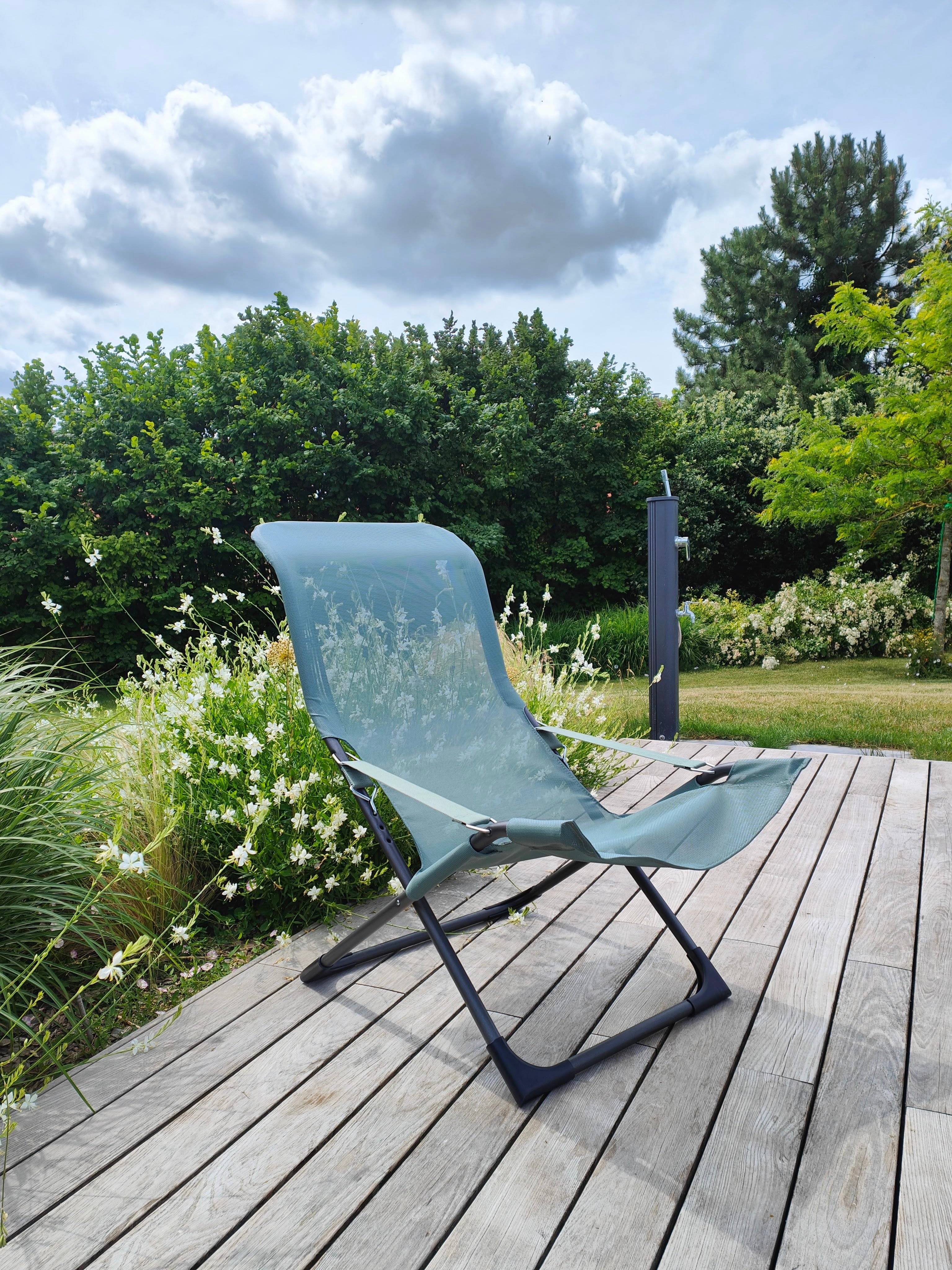 Fiam - Fauteuil FIESTA Acier ANTHRACITE Texfil VERT SAUGE 84/98x61x88/105 cm FIAM - Image 4