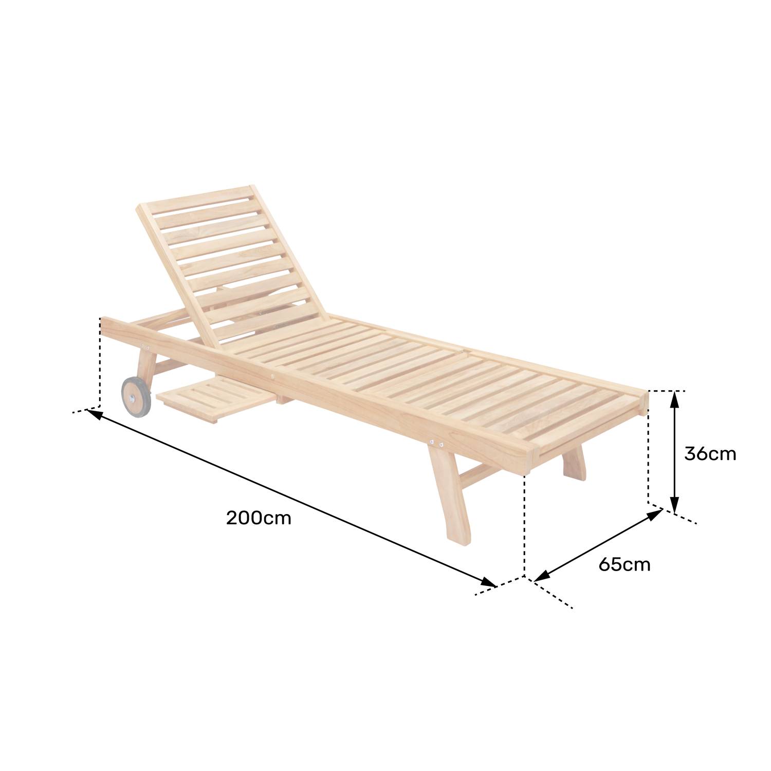 Bain de soleil pliant en teck LOMBOK - HAPPY GARDEN - Image 8